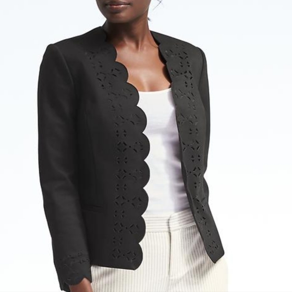 BANANA REPUBLIC black open blazer 6